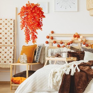 Meiheng Artificial Eucalyptus Vines Sunset Red 45 <b>Grid</b> Hanging <b>Wall</b> Decor Outdoor Indoor Plant Decoration - Product Image 4