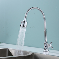 Robinet de cuisine moderne à levier unique chromé, flexible, pour eau froide, style classique, fourni par l'usine