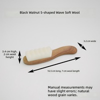 Brosse de nettoyage en bois de type S avec poils en nylon, diamètre 16,5 cm, finition bois de santal et noyer noir, personnalisable