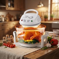 Four à friture sans huile halogène 10-20L, grand bol en verre, cuisson rapide, 1400W, cuisson saine sans gras