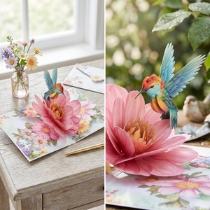 Tarjeta <span class=keywords><strong>de</strong></span> felicitación 3D con flores y sobre, regalos únicos <span class=keywords><strong>para</strong></span> aniversario, graduación - Tarjeta <span class=keywords><strong>de</strong></span> feliz <span class=keywords><strong>cumpleaños</strong></span> <span class=keywords><strong>para</strong></span> mujeres y mejores amigas - Product Image 5