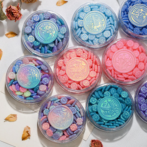 Perles de cire à cacheter multicolores 150 pièces, forme tournesol irisée effet aurore, pour emballage cadeau et sceau - Product Image 4