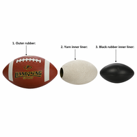 Ballon de rugby de taille 5, cousu à la machine, de haute qualité et durable, avec vessie en caoutchouc, logo personnalisé, pour usage promotionnel et d'entraînement, LIANGPENG RUBBER001