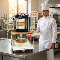 Presse à pâte automatique de table, électrique, en acier inoxydable, multifonction, machine commerciale pour la fabrication de naan et de pizzas
