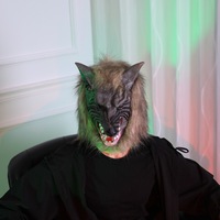 Máscara de Hombre Lobo Terrorífica en Oferta, Forma Facial Horripilante, Decoración de Pelaje Suave, Accesorio de Disfraz para Fiesta de Halloween