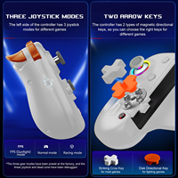 Gamegaga DYD-805-56 RGB Double Hall Rocker Kontrol Presisi Nirkabel BT 5.0 Joystick Penyangga Ponsel Baterai 350mAh untuk Android/iOS