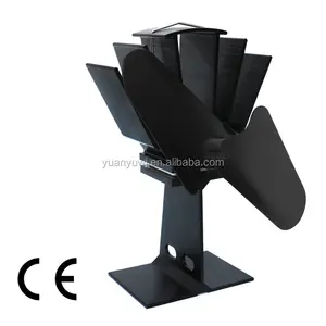 Klassieke 2Blades Warmte Aangedreven Hout Haard Kachel Fan Aluminium Stille Milieuvriendelijke Voor Hout Log Brander Haard