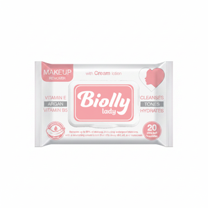 ผ้าเช็ดหน้าคอตตอน 20 ชิ้น ยี่ห้อ Biolly ผสมน้ำมันอาร์แกน คุณภาพพรีเมียม ไม่เหนียวเหนอะหนะ ซึมซับได้ดีเยี่ยม - Product Image 2