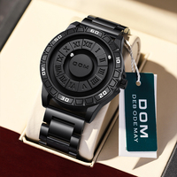 Montres DOM Quartz 1726 avec aiguille magnétique rotative, montre de luxe pour homme, étanche, bracelet en cuir et acier inoxydable, montres-bracelets pour homme