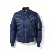 Veste d'aviateur pour homme, design personnalisé OEM, broderie, style hip-hop, veste matelassée décontractée pour l'hiver, noire, grande taille
