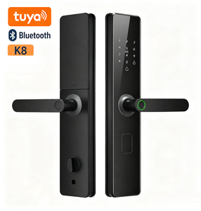 Poignée de porte numérique intelligente WiFi Bluetooth TUYA avec lecteur d'empreintes digitales biométrique et clé électronique pour usage domestique dans les hôtels/appartements - Product Image 1