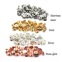 1000 pièces en acier inoxydable boucle d'oreille prise arrière paramètres de boucle d'oreille Base clous d'oreille bouchon arrière papillon bouchon d'oreille fabrication de bijoux à bricoler soi-même