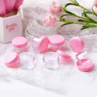 Pot à crème transparent mini 2g 3g 5g en PS, avec logo personnalisé, couvercle à vis en plastique multicolore, pot vide pour échantillon cosmétique, baume à lèvres, fard à paupières