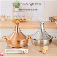 Ensemble de marmites inclinées de style tajine en acier inoxydable à 3 couches