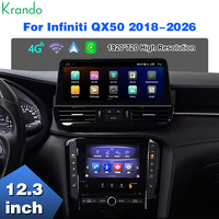 Krando Android Carplay Radio Mobil Multimedia untuk Infiniti QX50 2018-2026 Stereo Android Navigasi GPS 4G WIFI Playstore BT DSP