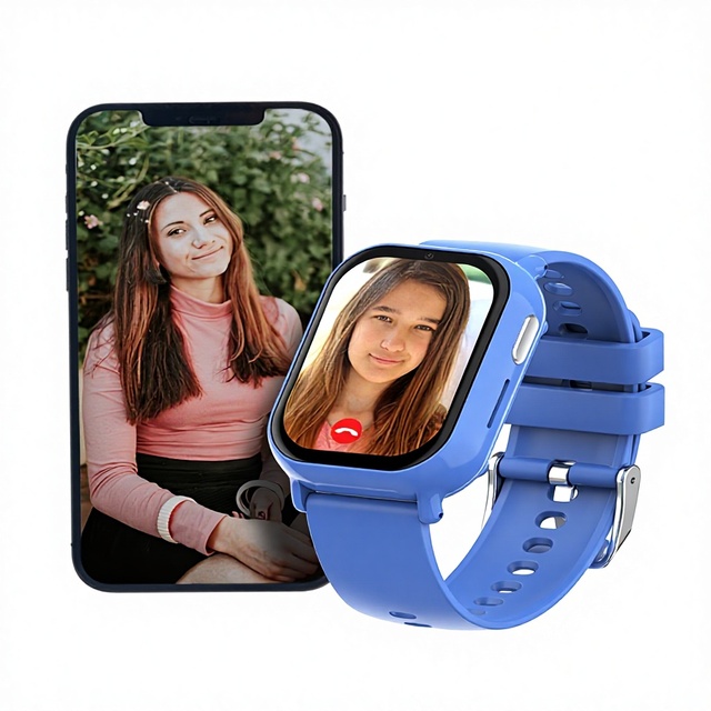 4G GPS Kids Smart Watch with Dual SIM Card Video Call SOS IP67 Waterproof Square Calendar Fitness & Sleep Tracker Answer Calls
