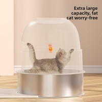 Litière pour chat en acier inoxydable de style nouveau, design pot de fleurs, transfrontalière, taille extra-large, côtés surélevés, entièrement fermée, désodorisante