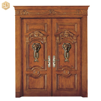 Portes en bois massif de conception moderne de luxe pour portes d'entrée insonorisées de Villa et de maison