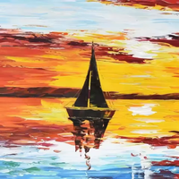 Peinture à l'huile abstraite impressionniste de coucher de soleil de haute qualité, peinte à la main, sur toile, 40x60cm, pour la décoration murale du salon