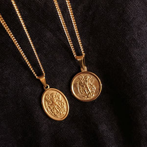 Kalung liontin <span class=keywords><strong>Michael</strong></span> gelang Oval lingkaran emas 18k untuk pria perhiasan agama Katolik Saint <span class=keywords><strong>St</strong></span>. <span class=keywords><strong>Michael</strong></span> <span class=keywords><strong>Archangel</strong></span> kalung - Product Image 4