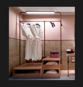 Laiton satiné luxueux hôtel chambre d'hôtes placard ouvert cadre <span class=keywords><strong>en</strong></span> métal garde-robe de plain-pied étagère de rangement personnalisé à la mode à la mode - Product Image 2