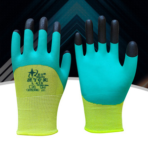 Guantes Cómodos, Resistentes a la Abrasión, Antideslizantes, Xingyu L428, Transpirables, con Puño de Punto Recubierto de Látex, 24CM, Verde y Azul, Personalizables - Product Image 5