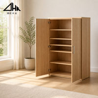 Mobile Moderno Minimalista in Legno di Quercia per Soggiorno con Ripiani Regolabili - Versatile Armadio e Vetrina per la Casa