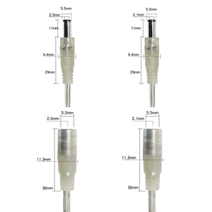 Connecteurs transparents DC mâle-femelle 5A pour bande LED - Câble d'extension d'alimentation mâle-femelle à brancher - Product Image 2