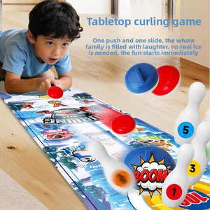 Jeu de boules de curling de table pour enfants, défi interactif parent-enfant, bowling et football de bureau - Product Image 1