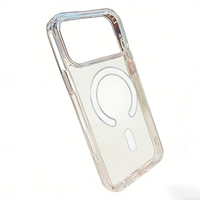 Casing HP Anti-Shock Desain Polos Transparan TPU+Akrilik untuk 12 13 14 15 16 17 Pro Max