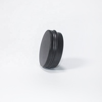 Pot rond noir en aluminium, pot de stockage de pommade, boîte en étain de récipient en aluminium de 60ml