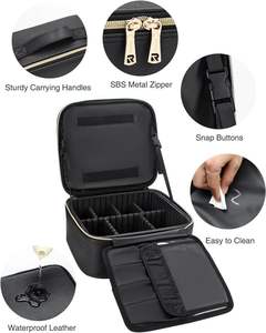 Sac de maquillage portable en cuir PU avec miroir et lumière LED, vente chaude - Product Image 6