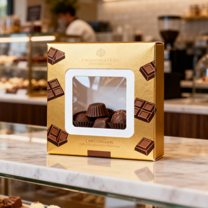 Boîtes cadeaux en chocolat biodégradables personnalisées Fenêtre transparente Emballage alimentaire Couvercle en PVC Carton <span class=keywords><strong>blanc</strong></span> Boîtes de qualité alimentaire - Product Image 2