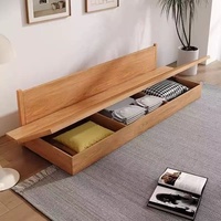 Canapé en bois massif Wabi-sabi en forme de L, trois places, style japonais, bois naturel, minimaliste moderne, ensemble de canapés combinés nordiques avec rangement