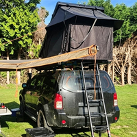 Tente de toit rigide à entrée latérale pour 4 personnes, avec sac à chaussures, tente de toit facile à installer pour fourgonnette, SUV, voyages en intérieur et en extérieur