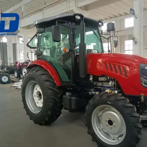 Melhor vendedor Barato preço trator agrícola 90HP tratores trator agricultura fechado ar táxi