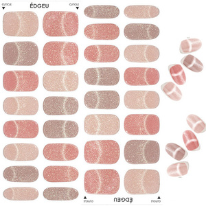Autocollant magnétique pour ongles, paillettes rose beige dégradé, sans lampe, végétalien, imperméable, style gel doux - Product Image 3