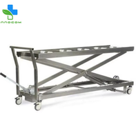 Chariot de morgue en acier inoxydable de haute qualité, élévateur hydraulique, sûr, réglable et efficace pour le transfert de corps, pour les morgues et les hôpitaux