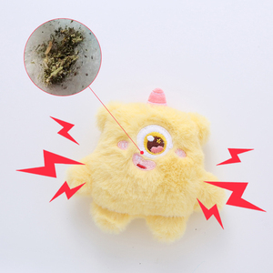 Jouet pour chat en peluche monstre de dessin animé mignon, avec catnip, bruit froissé, doux et moelleux, pour chatons, jeu interactif, sifflet, catnip naturel - Product Image 4