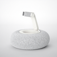 Support de téléphone portable mignon en plastique avec coussin en peluche et axe multi-segments, support mains libres pour lit et canapé