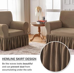 Jacquard Floral Stretchable Solid Color Comfortable <b>Sofa</b> <b>Cover</b> with Thickened Skirt Modern Style - Product Image 3