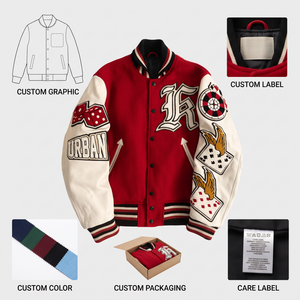Chaqueta Letterman de Hombre Estilo Urbano con Rayas, Botones y Parches Bordados, Mezcla de Lana Cómoda para Uso Diario, Certificación ISO CE CPC - Product Image 3