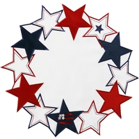 Table ronde d'un drapeau américain personnalisé, avec broderie, pour la fête de l'étoile, pour dîner, napperon