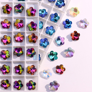 Lan Guang Pflaumen blüte Strass Kristall Loose Point Back Glas Strass für DIY Nail Art Halskette Zubehör - Product Image 2