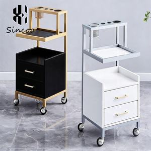 Modern High Quality Metal Commercial Salon <b>Trolley</b> with 4-Wheel Storage Cart for Barbershop Beauty Salon & Workshop Use - Product Image 1