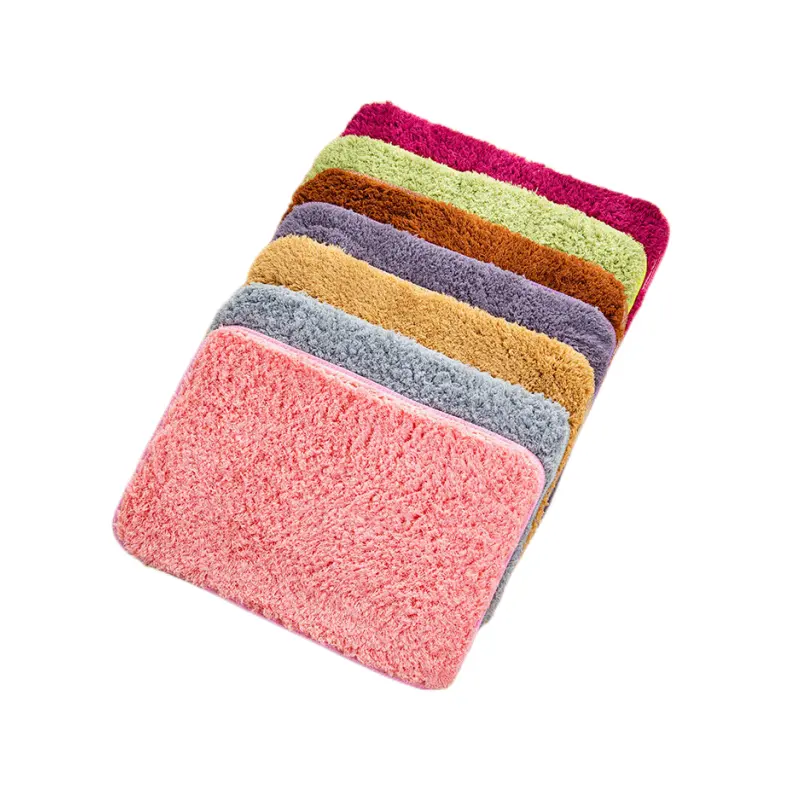 Customizable candy color plush carpet Minimalist style Bathroom absorbent non-slip mat living room bedroom decorative carpet