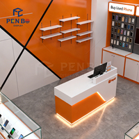 Aménagement intérieur simple pour magasin de téléphonie mobile, présentoir de téléphones numériques en bois, comptoir de magasin de téléphonie mobile, mobilier de décoration