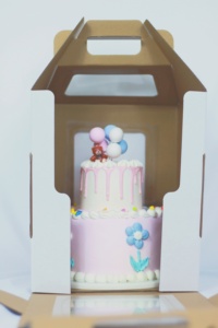 Bán Hàng Hàng Đầu Hộp Giấy Sóng Giấy Đóng Gói Hộp Bánh Cao Với Cửa Sổ Rõ Ràng - Product Image 3