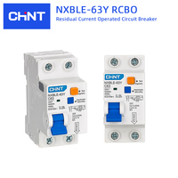 Disjoncteur différentiel CHINT NXBLE-63Y RCBO 1P-4P 6kA 63 Ampères Type C D 230V 400V, interrupteur de protection contre les fuites à la terre CE
