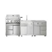 Meubles de cuisine BBQ d'extérieur JINGSHUN en acier inoxydable, armoires multifonctionnelles en acier inoxydable, vente en gros pour usage commercial et domestique